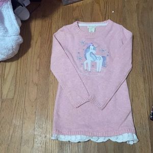 Pink unicorn girls dress
